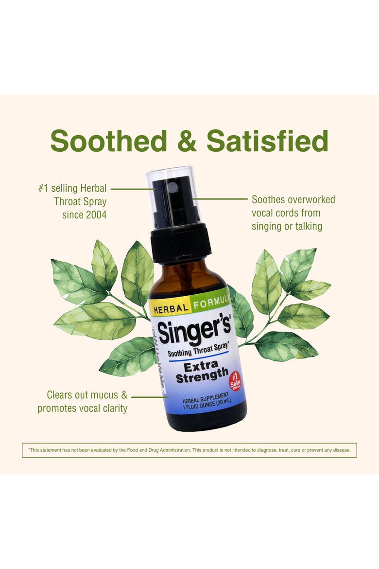 Singer's Saving Grace Extra Strength - Herbal Remedy Spray Aids Throat Comfort & Health - Soothing Hydrating Throat Support - Throat Relief Spray with Licorice - 1 fl oz, Alternate, color, No Color