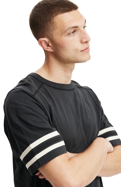 Cotton On Cropped Fit Panel T-shirt In Washed Black