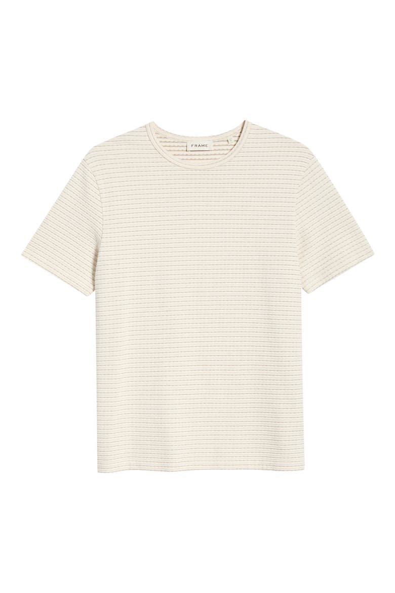 Jacquard Stripe T-Shirt, Alternate, color, CREAM/ BROWN STRIPE