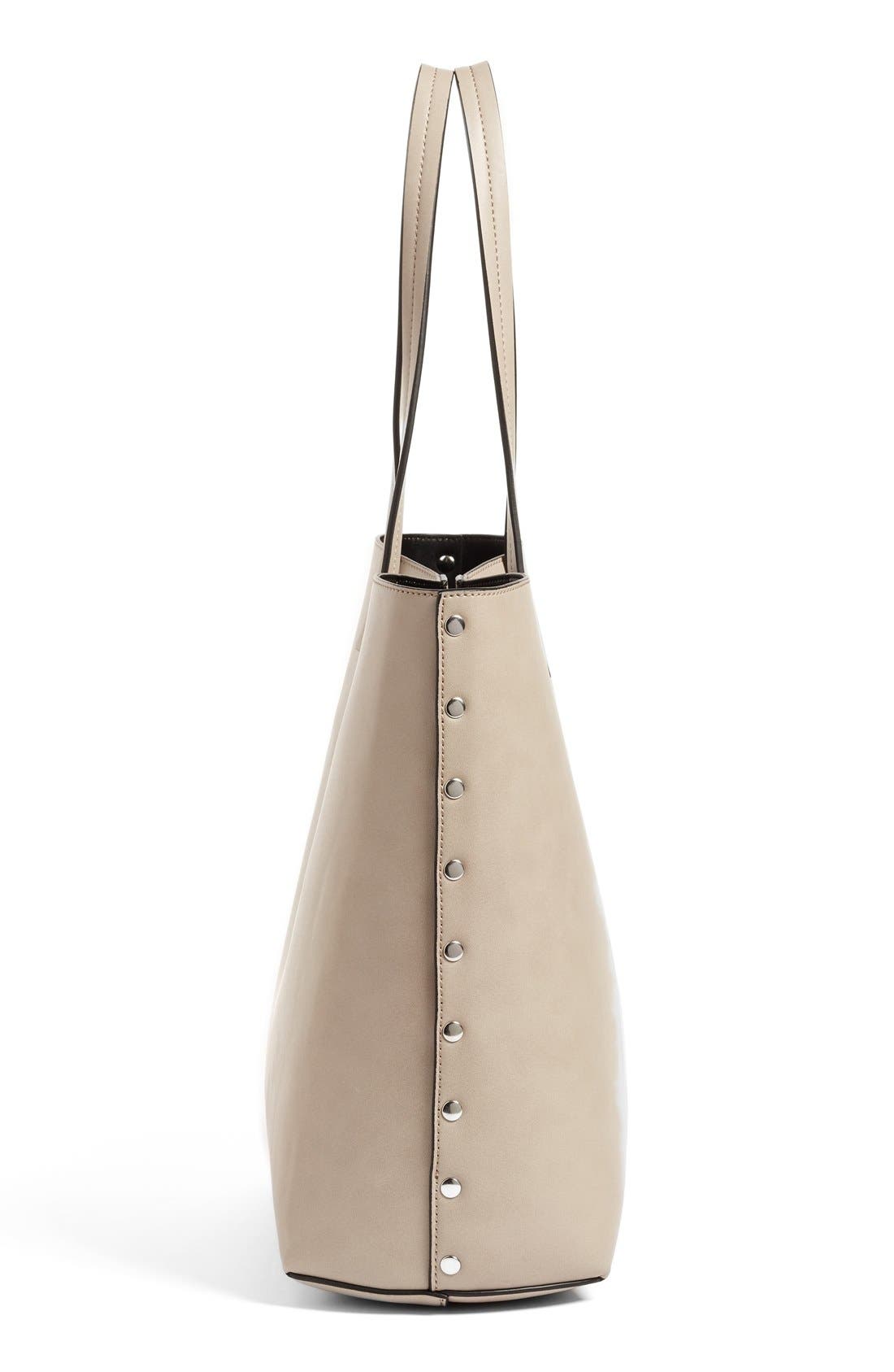Olivia Faux Leather Tote, Alternate, color, GREY FLINT