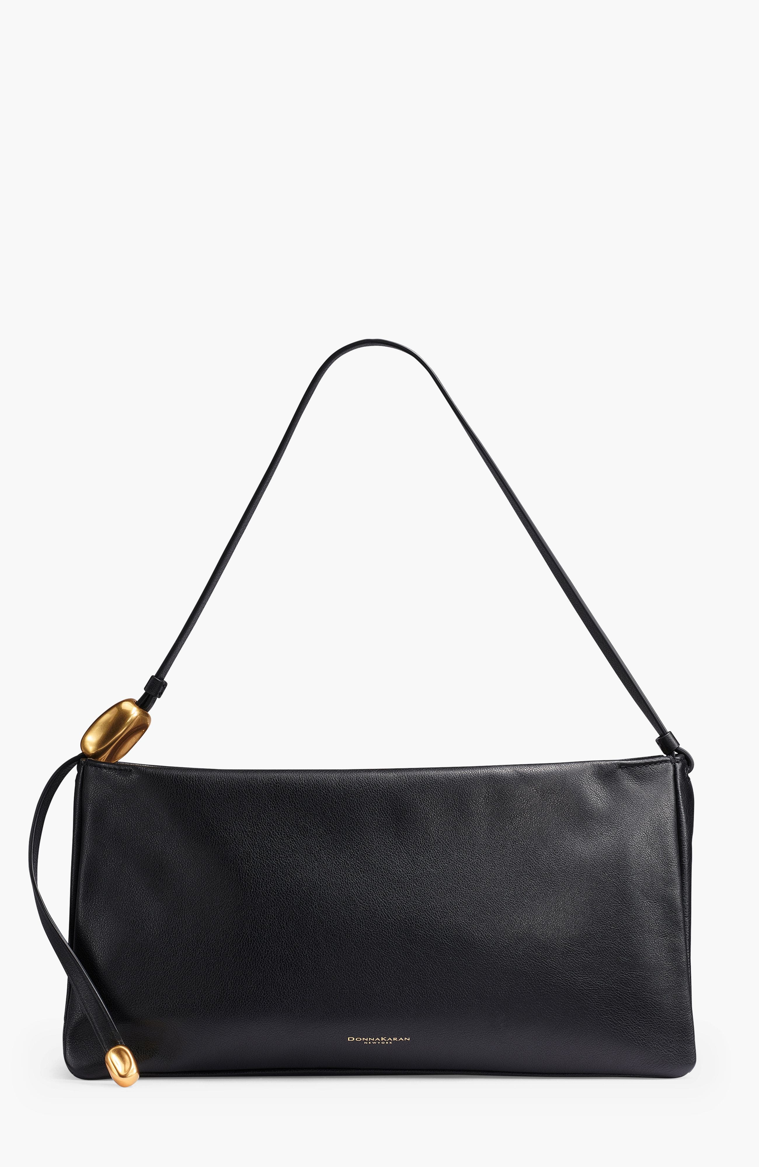 Velvet Large Shoulder Bag, Main, color, Black/Gold