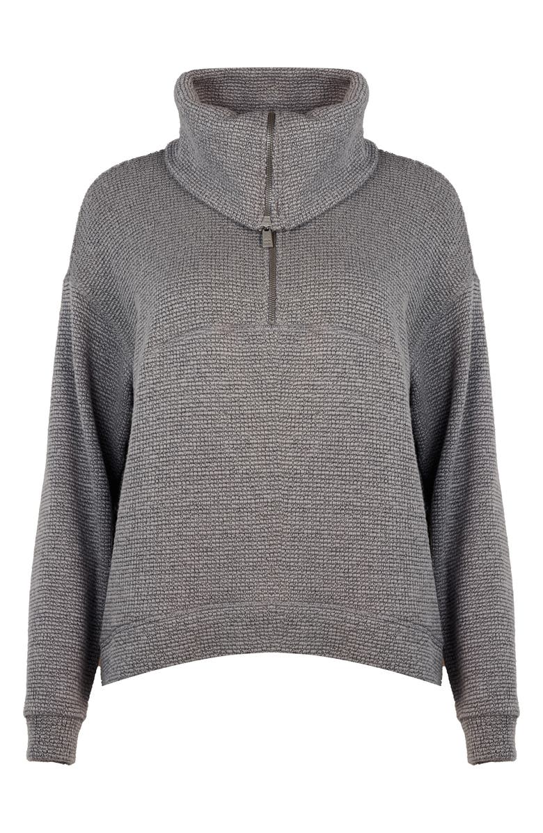 Sweaty Betty Restful Bouclé Half Zip Pullover, Alternate, color, Charcoal M