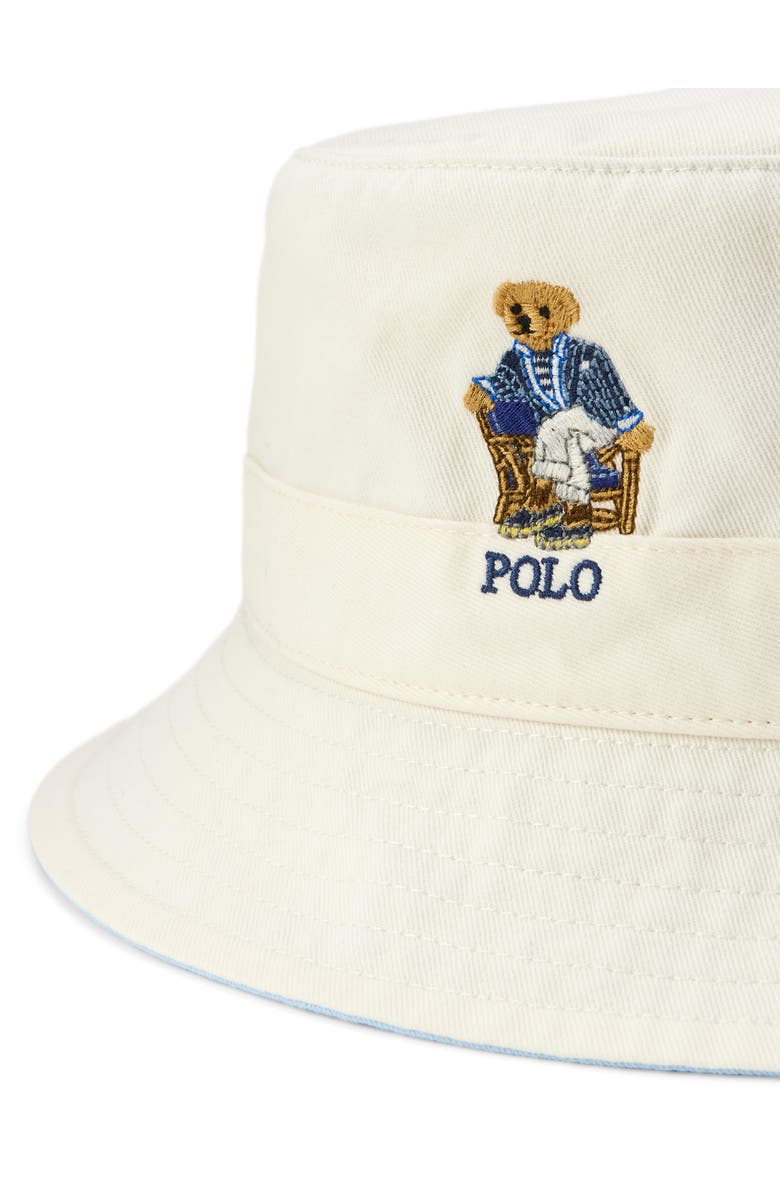 Polo Ralph Lauren Loft Cotton Twill Bucket Hat, Alternate, color, Deckwash White W/ Newport Bear