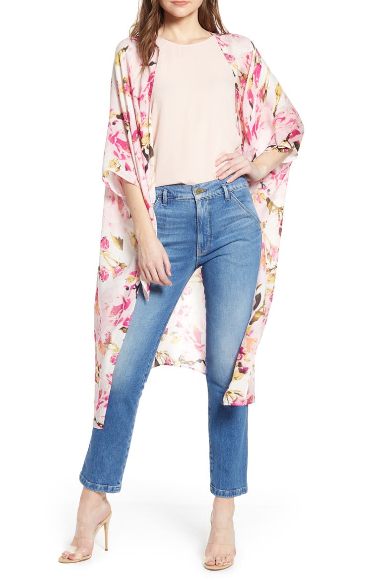 Kite Sleeve Wrap, Main, color, IVORY ROSE BUD