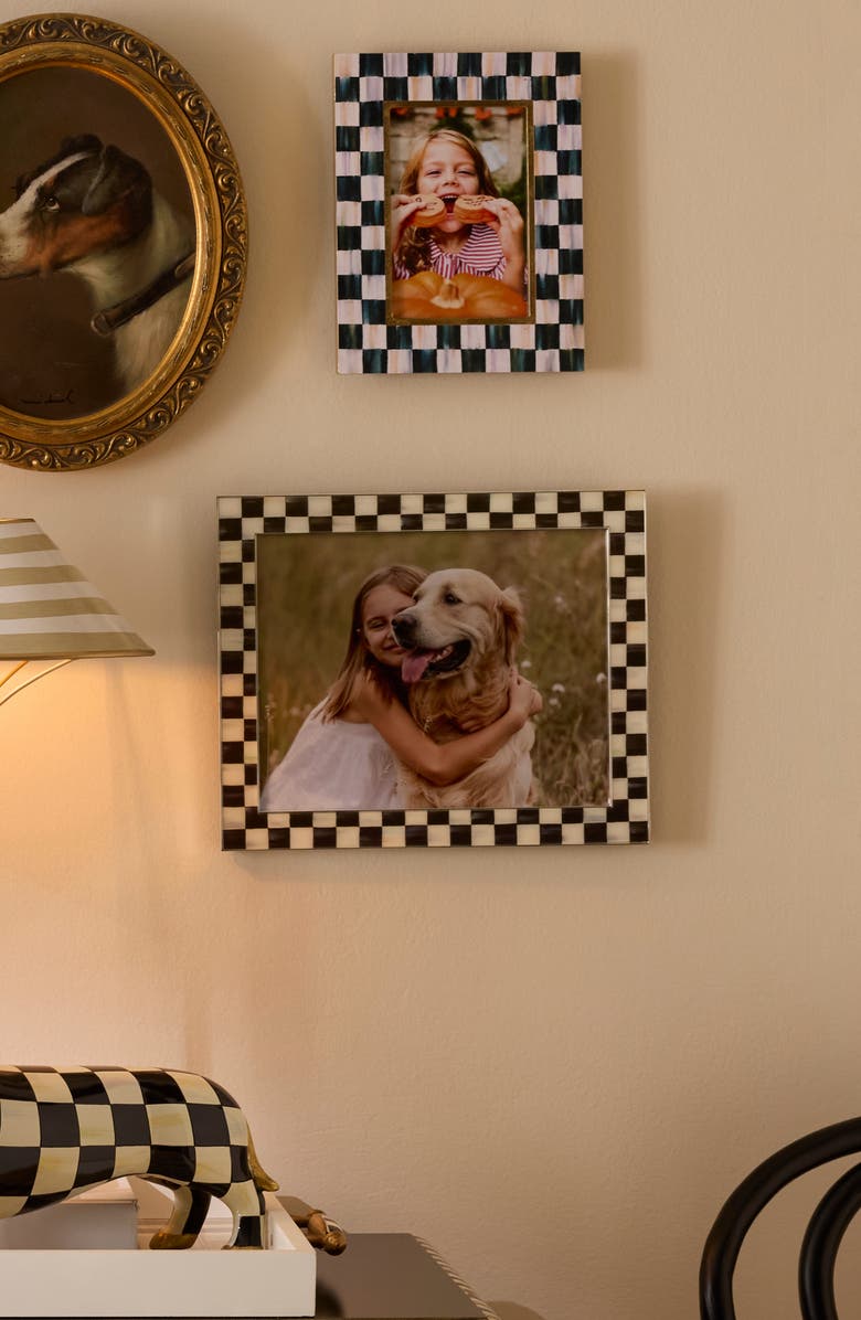 MACKENZIE CHILDS Courtly Check Silver Plate 8 x 10-Inch Picture Frame, Alternate, color, Courtly