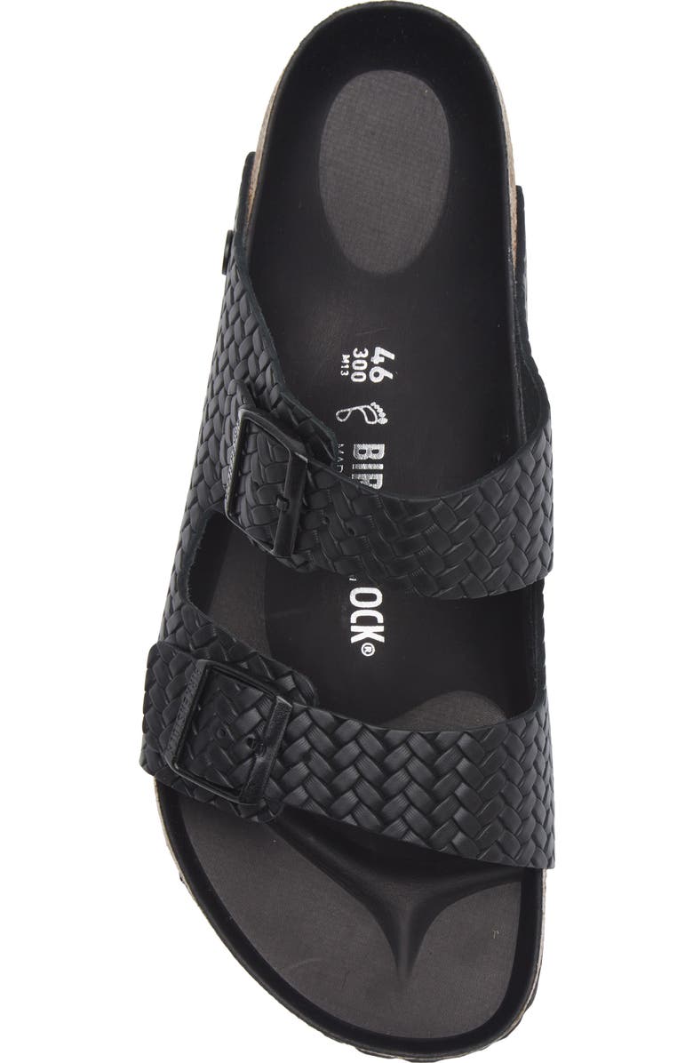 Birkenstock Arizona Woven Embossed Slide Sandal, Alternate, color, Black