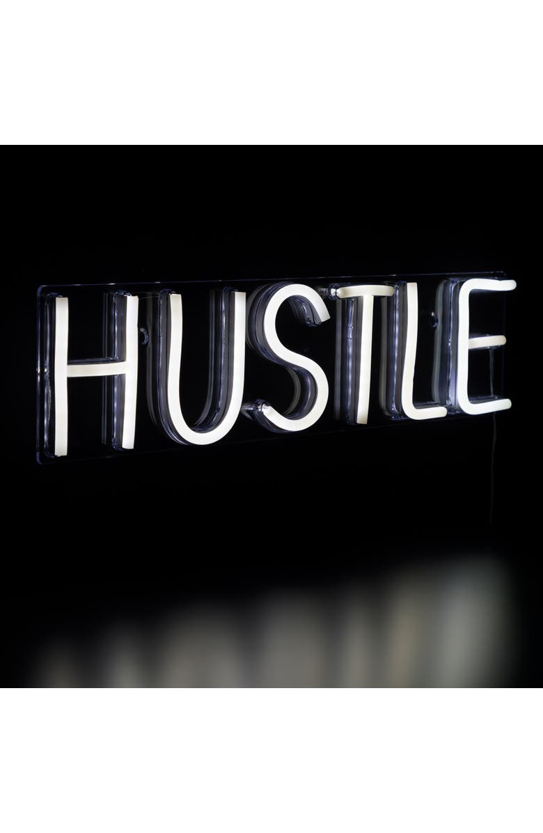 Northlight LED Hustle Neon Lighted Wall Sign - 20" - White, Alternate, color, White