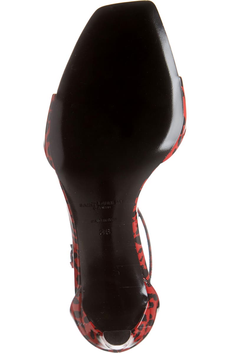 Saint Laurent Bea Leopard Print Ankle Strap Sandal, Alternate, color,