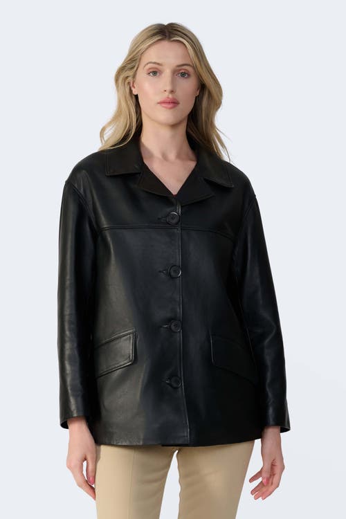 Furniq Uk Colette Leather Jacket In Black