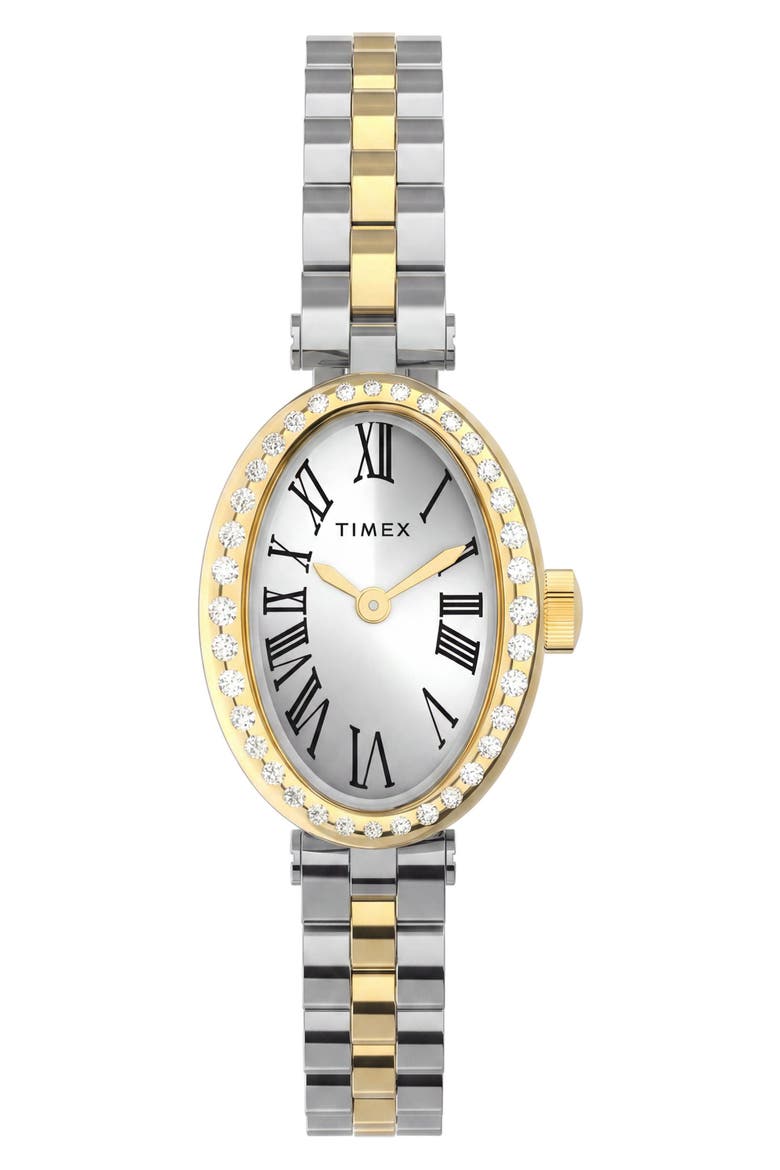 Cavatina Crystal Bezel Bracelet Watch, Main, color, SILVER