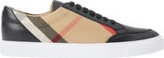 Burberry Check and Leather Sneakers