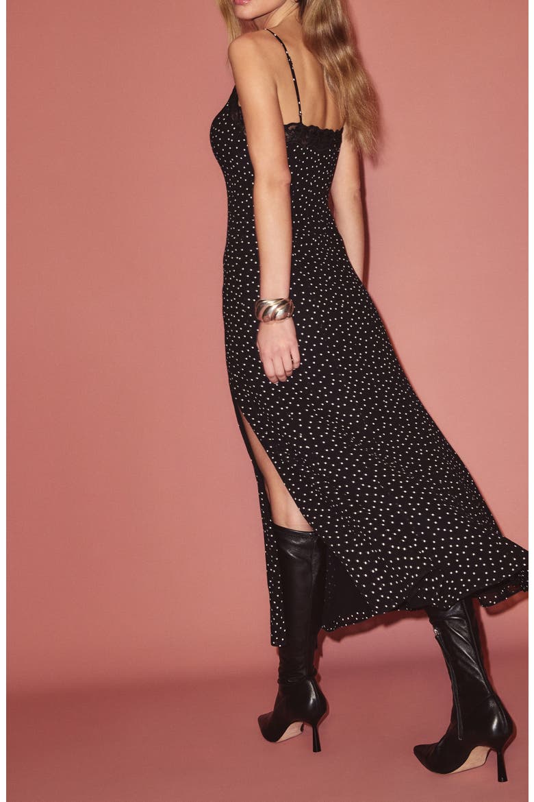 Lucine Dot Midi Slipdress, Alternate, color, SELENE