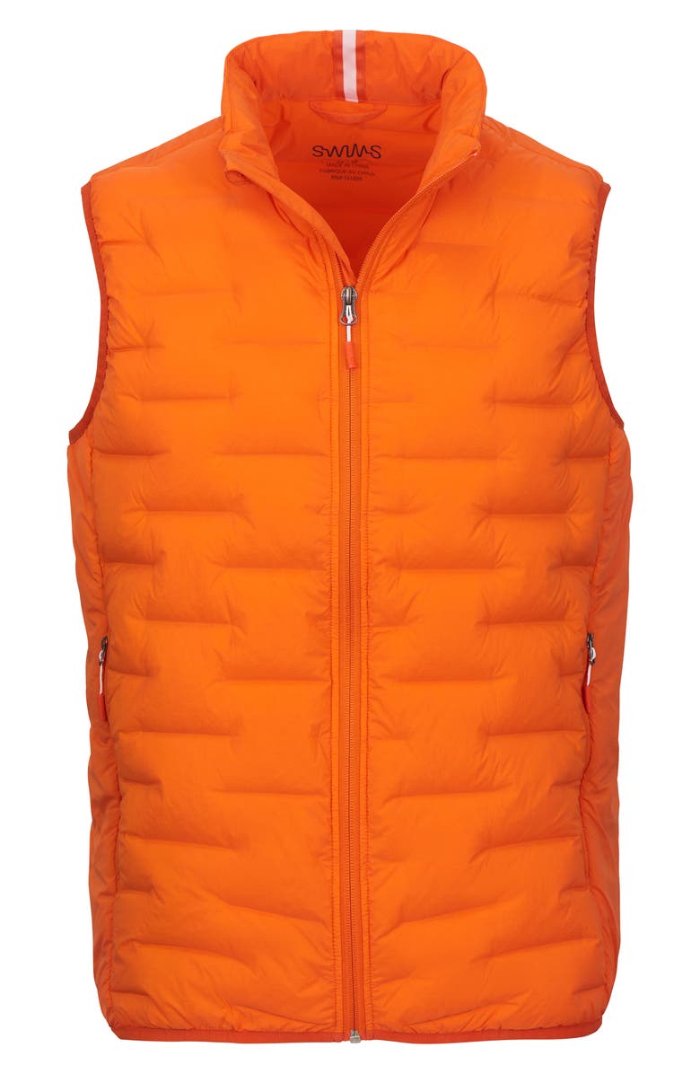 Swims Lofoten Seamless Down Puffer Vest, Alternate, color, Swims Orange