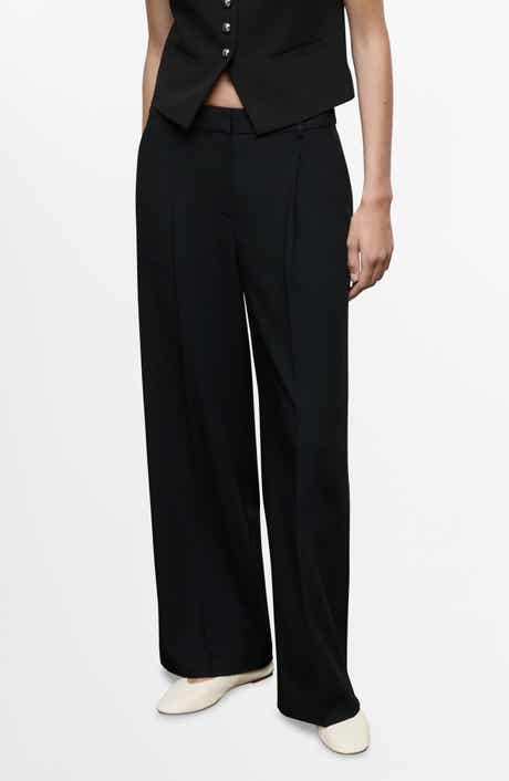 MANGO Pleated Wide Leg Pants