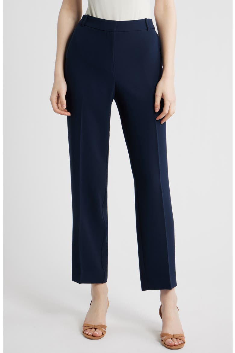 Gloria Crepe Ankle Pants, Main, color, NAVY