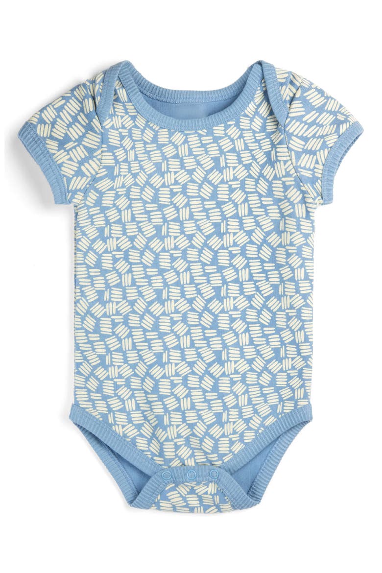 Organic Cotton Short Sleeve Bodysuit, Main, color, Chambray Twig