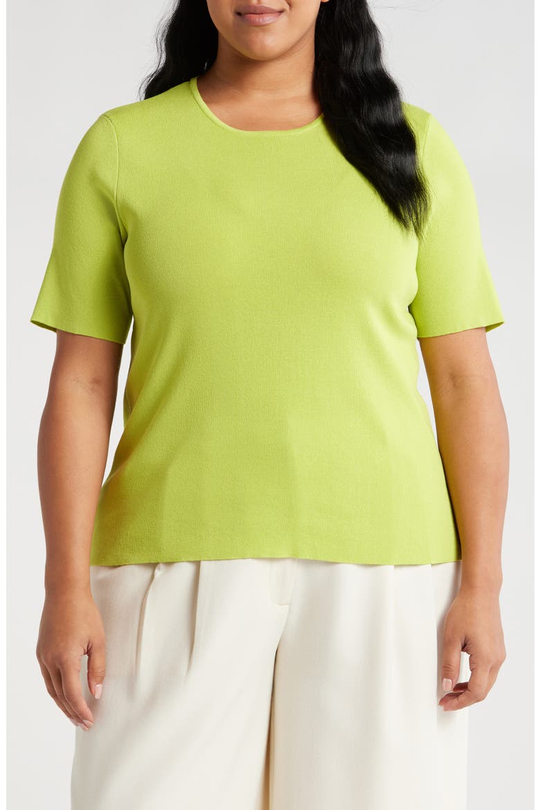 Short Sleeve Sweater, Main, color, LIME