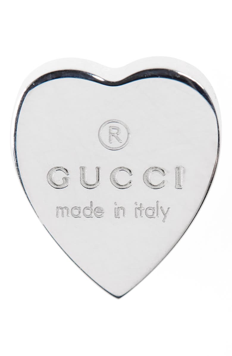 Gucci Trademark Heart Sterling Silver Stud Earrings, Alternate, color, Sterling Silver