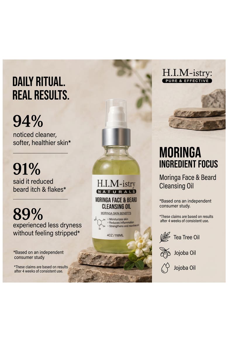 Moringa Face & Beard Cleansing Oil, Alternate, color, NO COLOR