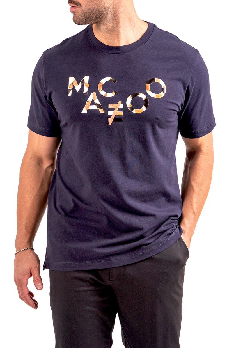 Maceoo Logo Appliqué Graphic T-Shirt, Alternate, color, Blue