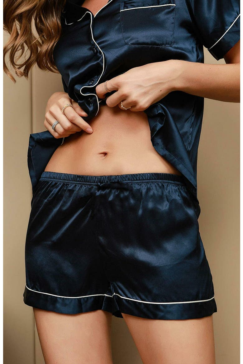 Pure Silk Pajamas Short Pjs Set 2Pcs, Alternate, color, DarkBlue