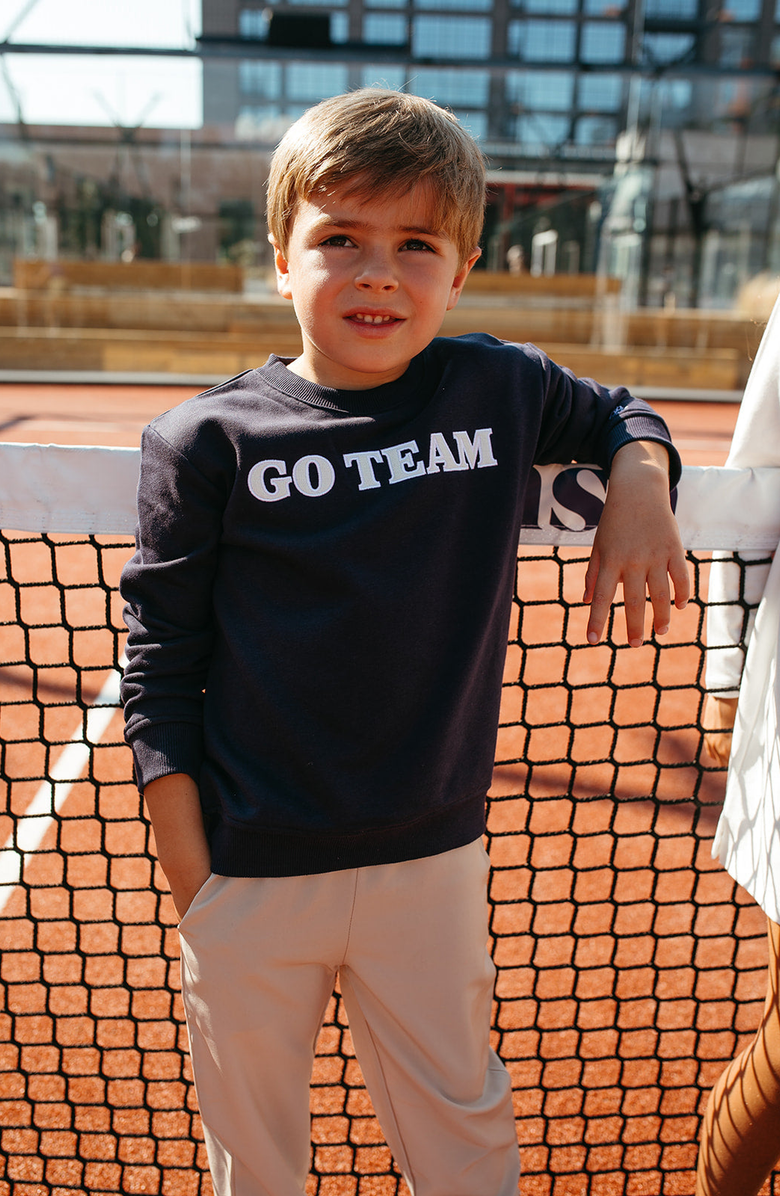 Little Paper Kids Parker Fleece Sweatshirt, Alternate, color, Navy