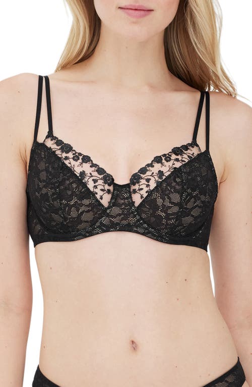 Skarlett Blue Paradise Underwire Bra in Black Como at Nordstrom, Size 32C