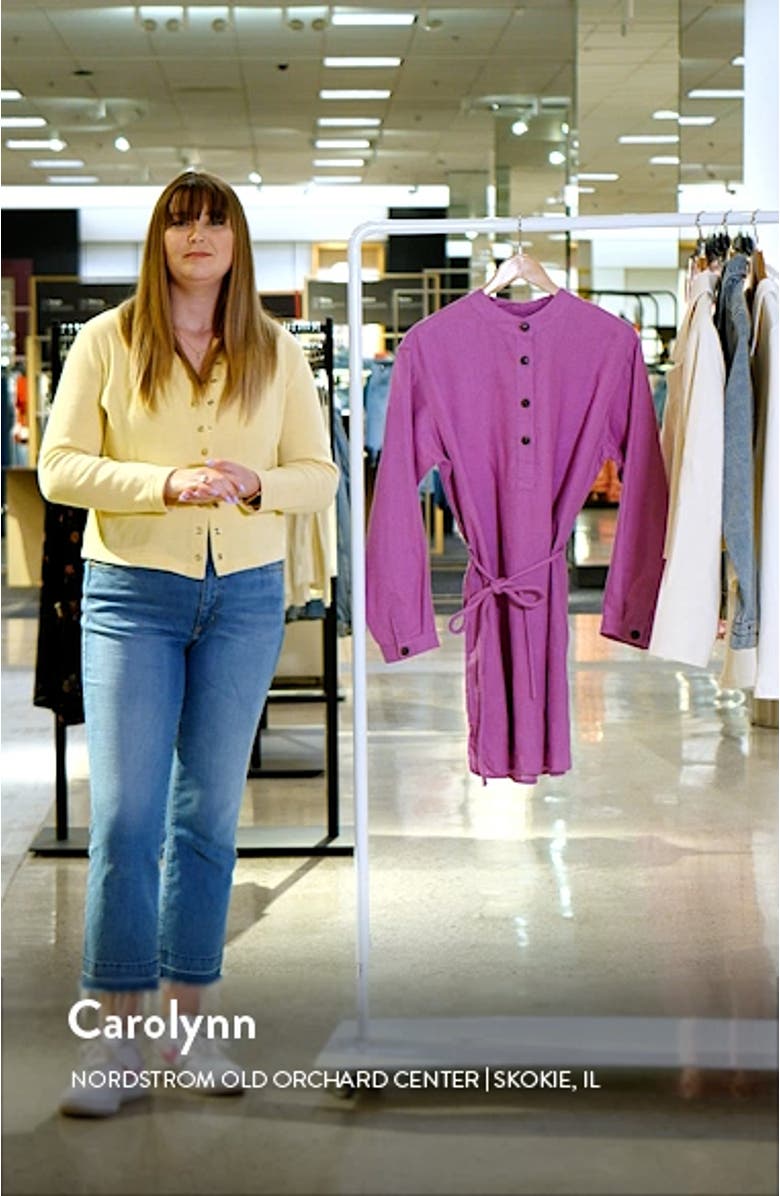 Dorian Long Sleeve Linen Minidress, sales video thumbnail