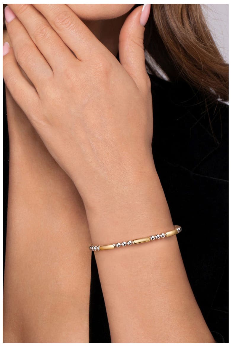 Bujukan 14k Gold and Sterling Silver Bangle, Alternate, color, STERLING / 14K YELLOW GOLD