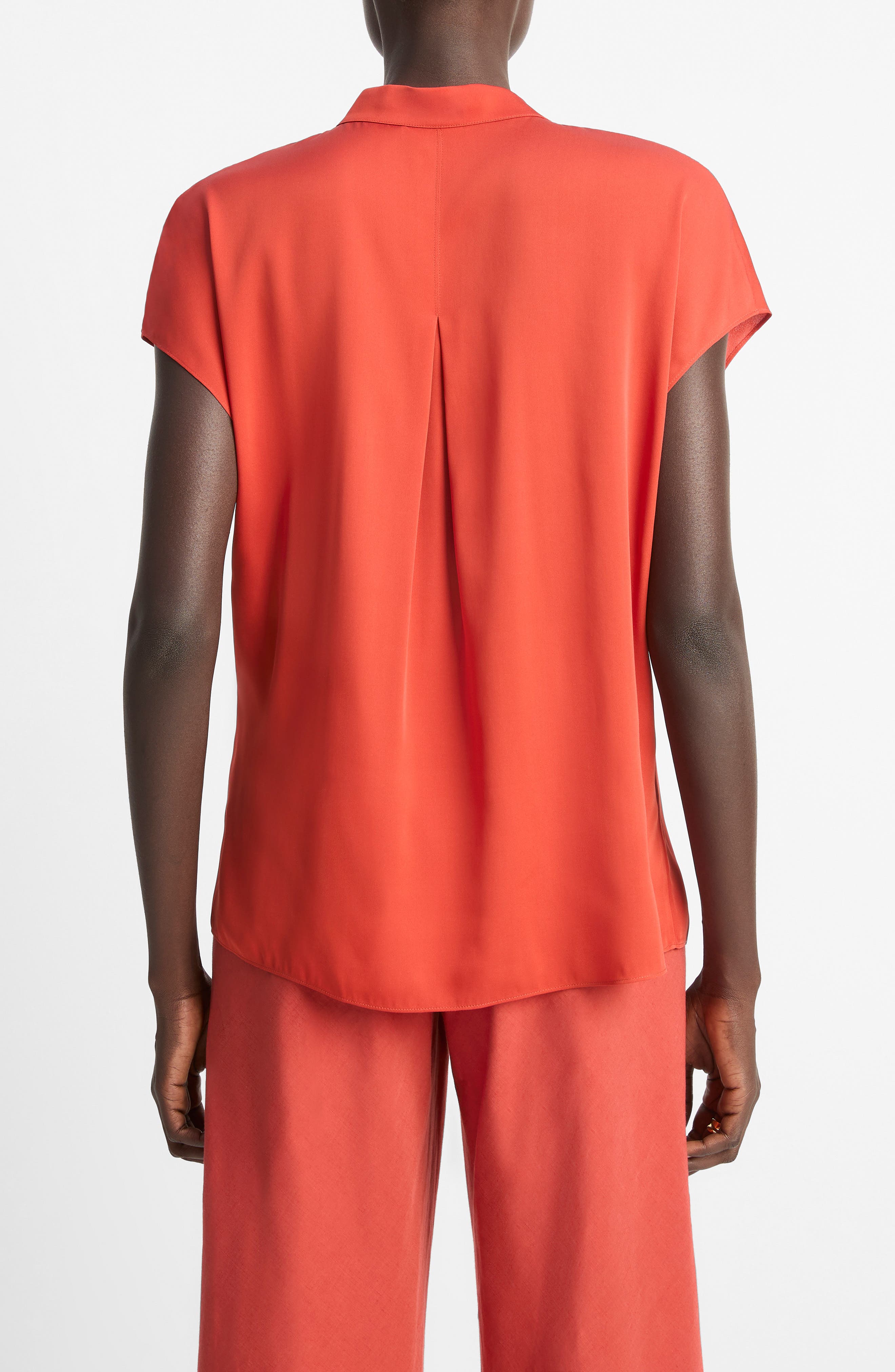 Cap Sleeve Silk Blend Top - image 2