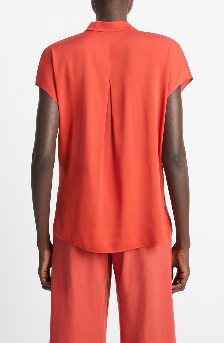 Vince Cap Sleeve Silk Blend Top, Alternate, color, Brick Rose/ Red