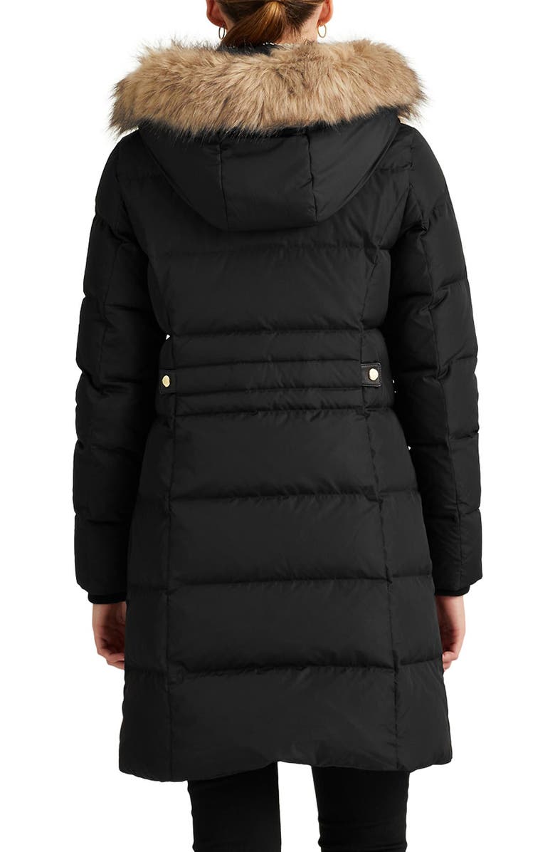 Lauren Ralph Lauren Faux Fur Trim Down Puffer Coat, Alternate, color,