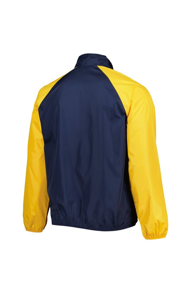 G-III SPORTS BY CARL BANKS Men's G-III Sports by Carl Banks Navy/Gold West Virginia Mountaineers Point Guard Raglan Half-Zip Jacket, Alternate, color, 