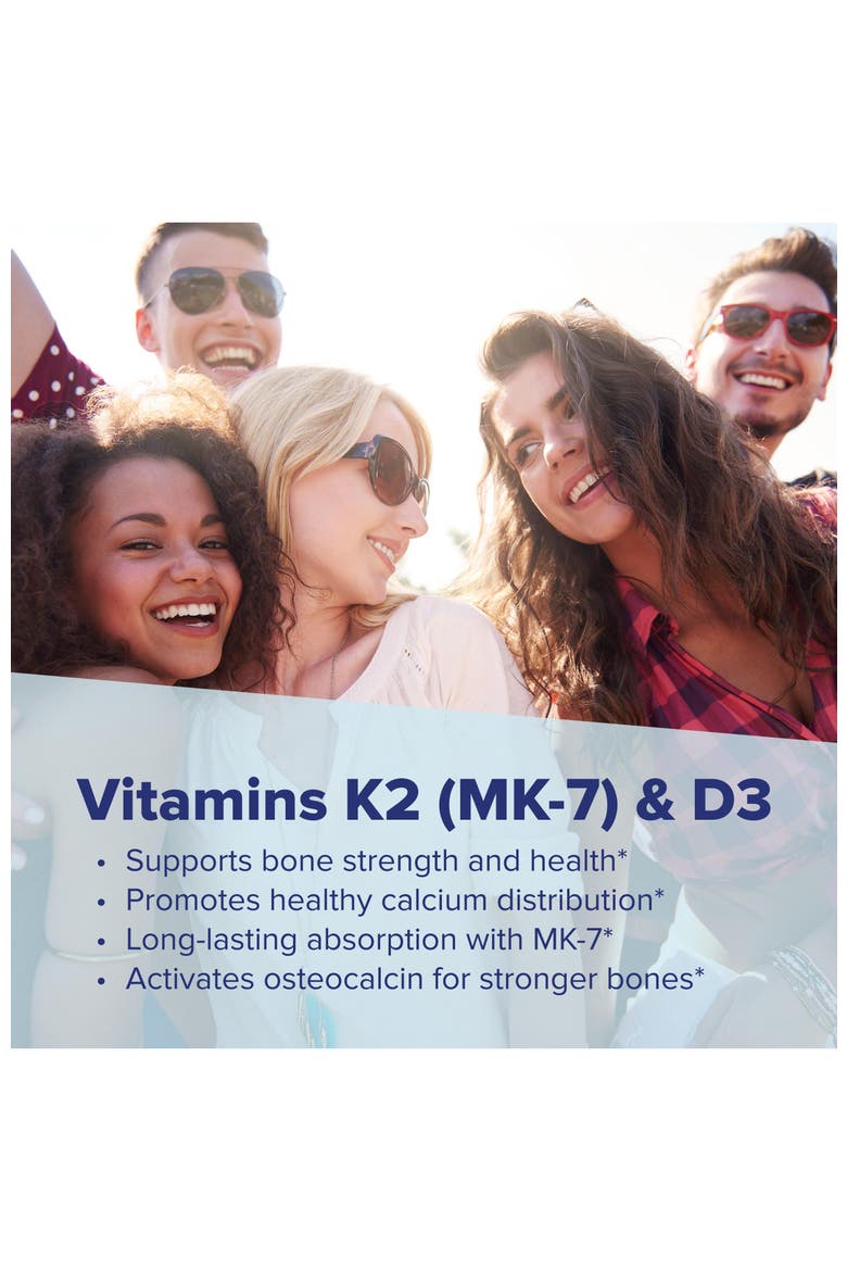 K2 MK-7 with D3 Quick Dissolve Vitamin Tablets, Alternate, color, White