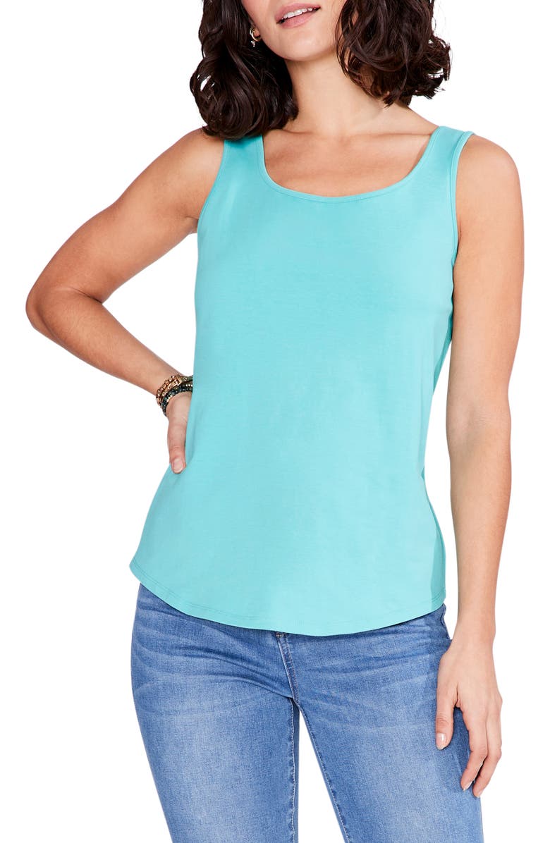 NIC+ZOE Perfect Shirttail Cotton Blend Tank, Main, color,