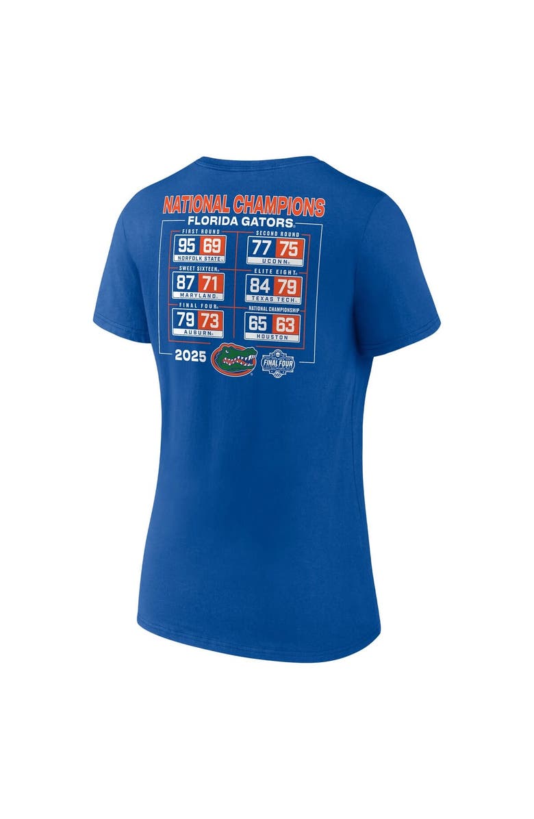 FANATICS Women's Fanatics Royal Florida Gators 2025 NCAA Men's Basketball National Champions Schedule V-Neck T-Shirt, Alternate, color, 
