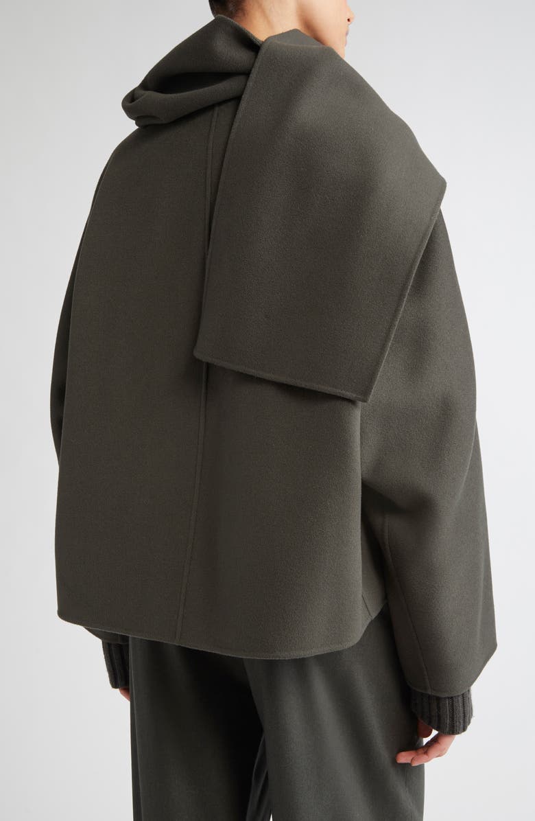 Kate Virgin Wool Button-Up Jacket with Removable Scarf