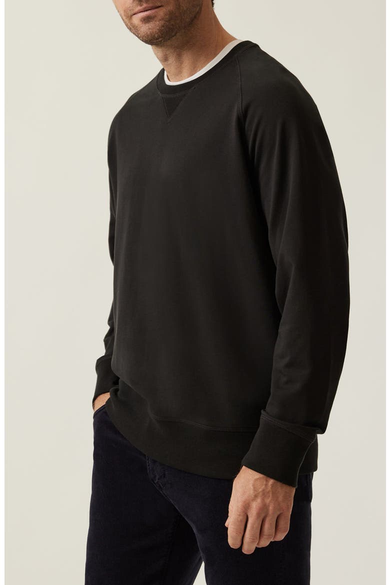 Stretch French Terry Crewneck Sweatshirt, Alternate, color, BLACK
