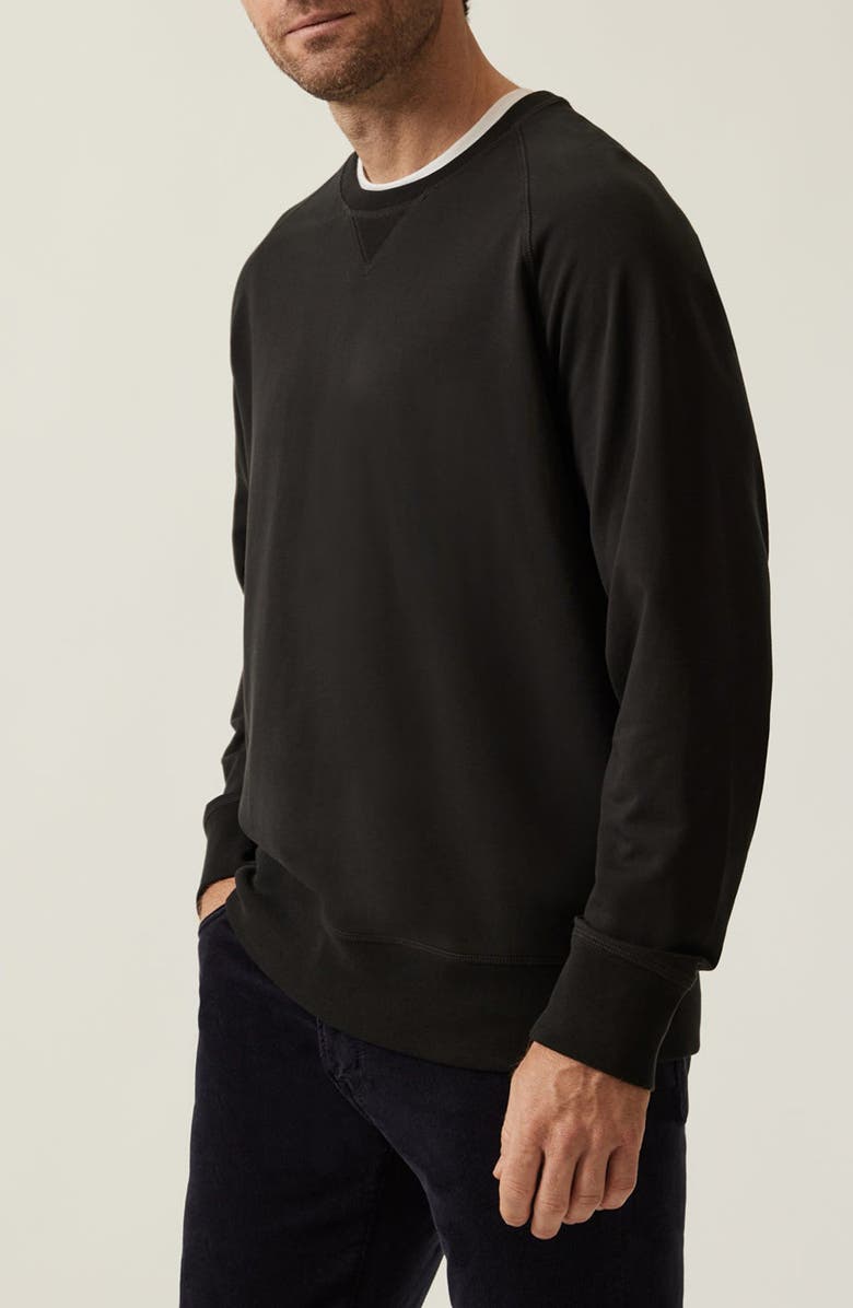 34 Heritage Stretch French Terry Crewneck Sweatshirt, Alternate, color, Black