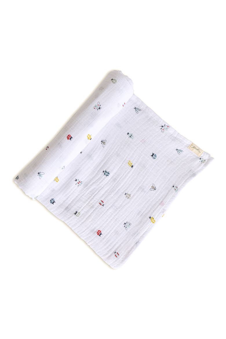 Love Bug Organic Cotton Swaddle Blanket, Main, color, MULTI