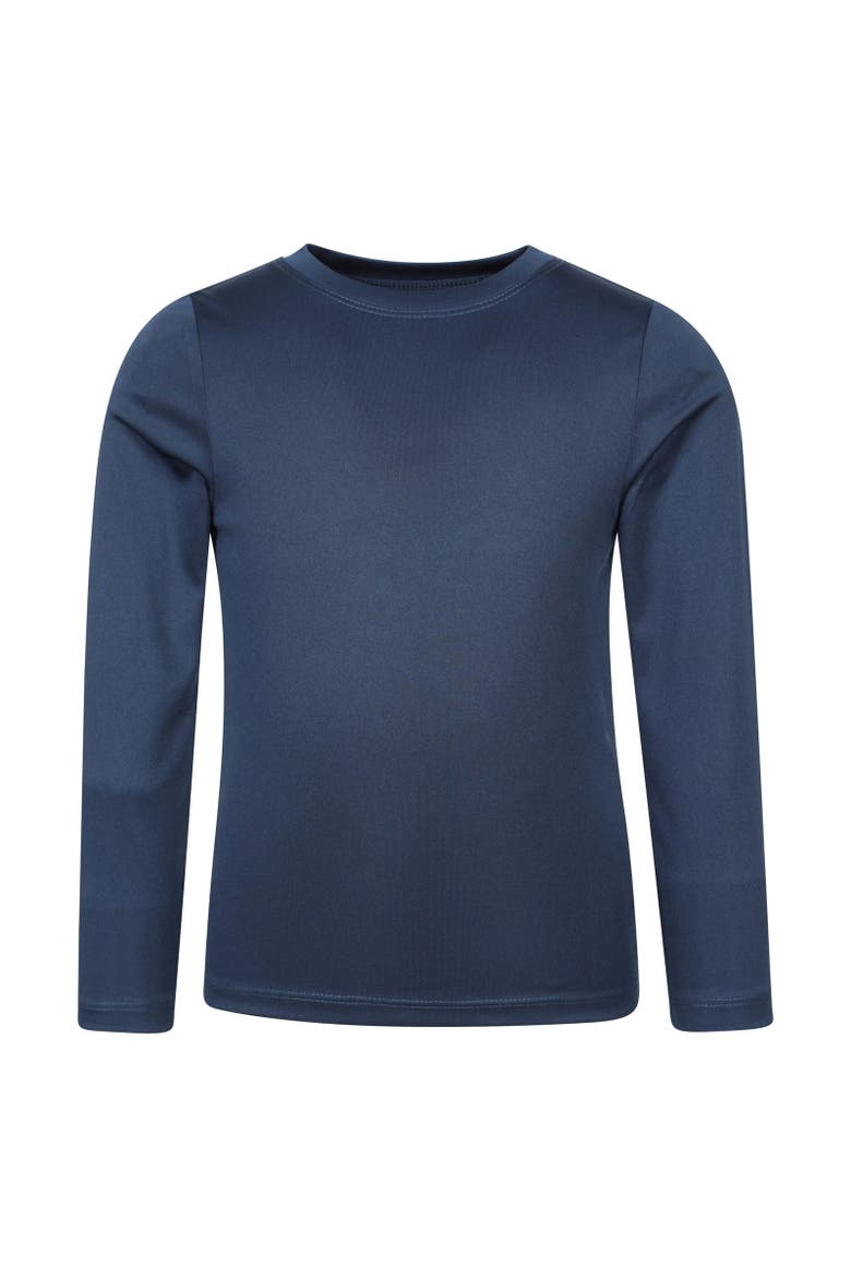 Childrens/Kids Aqua Long-Sleeved Swimming T-Shirt, Main, color, Navy