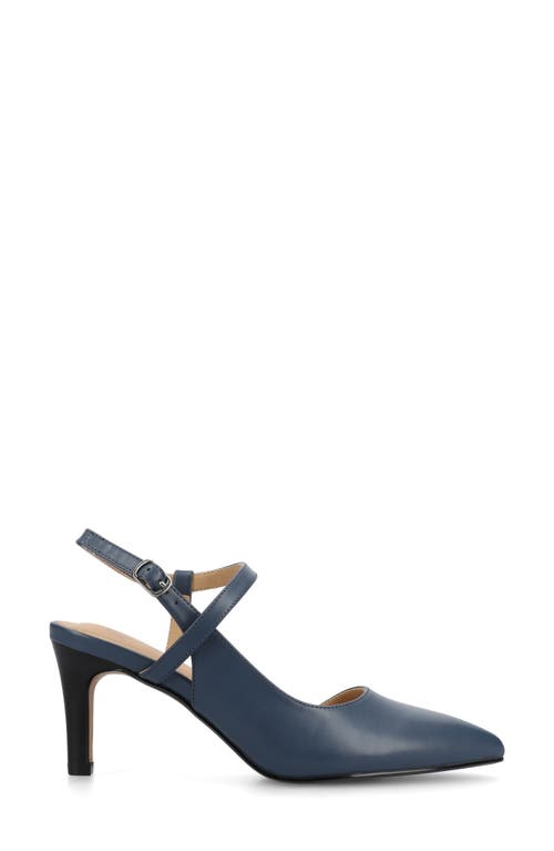 Journee Collection Scipio Pointed Toe Pump In Navy