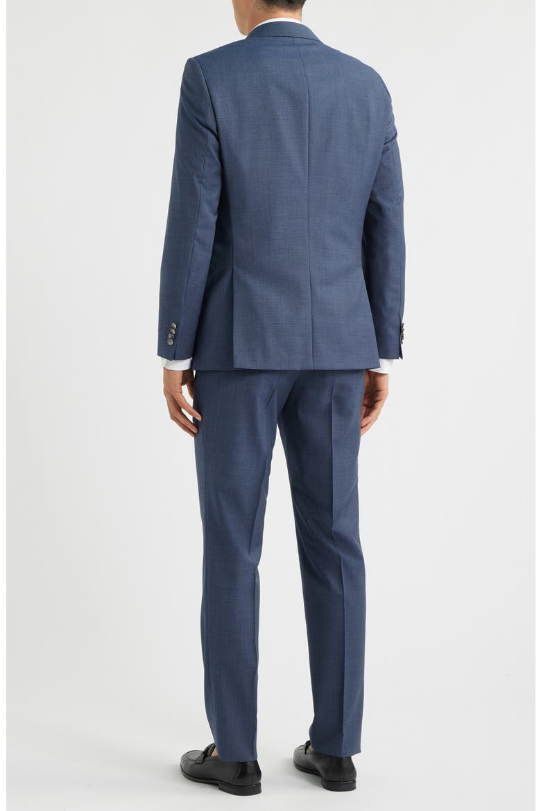 Huge Slim Fit Blue Microcheck Virgin Wool Suit, Alternate, color, NAVY