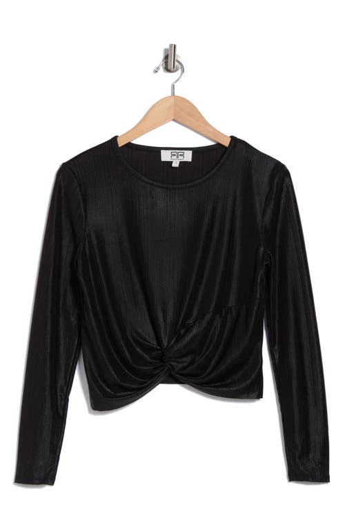 Robert Rodriguez Twist Front Long Sleeve Knit Top In Black