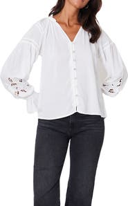 Paneros Clothing Stevie Lace Inset Embroidered Blouse