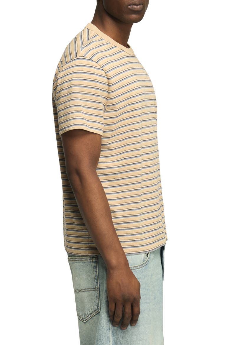 Weekend Relaxed Stripe Cotton T-Shirt, Alternate, color, KHAKI MULTI