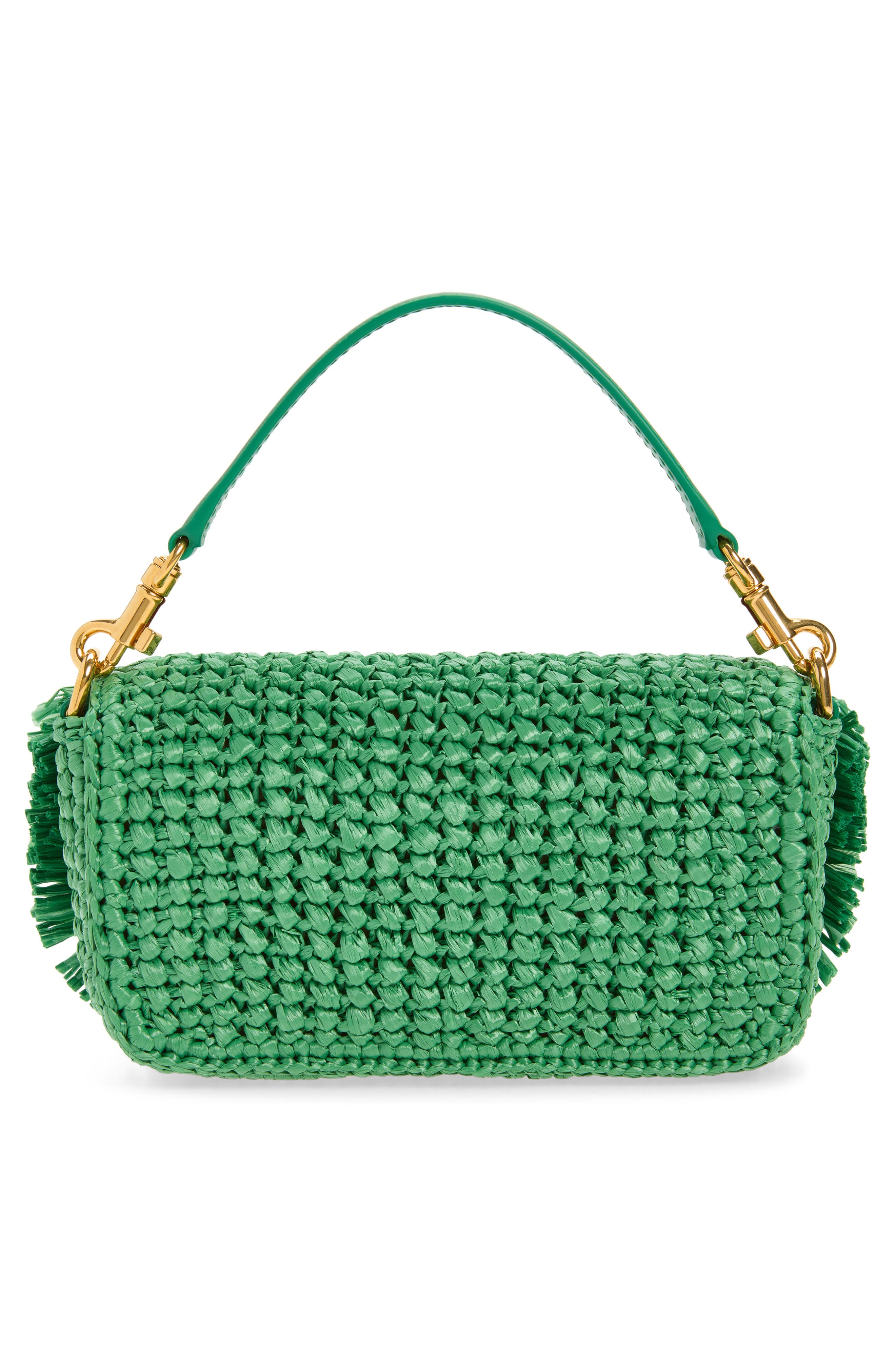 Faux Raffia Shoulder Bag, Alternate, color, 80535 ESMERALDO 1