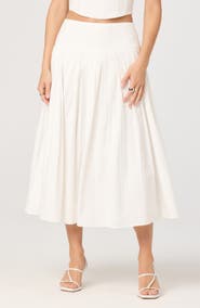 ASTR the Label Aubrianna Pleated Drop Waist Midi Skirt