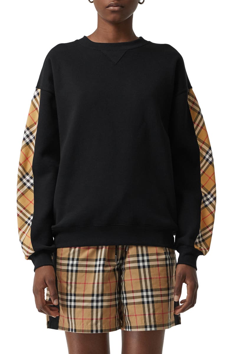 Burberry Bronx Vintage Check Sweatshirt, Main, color, 