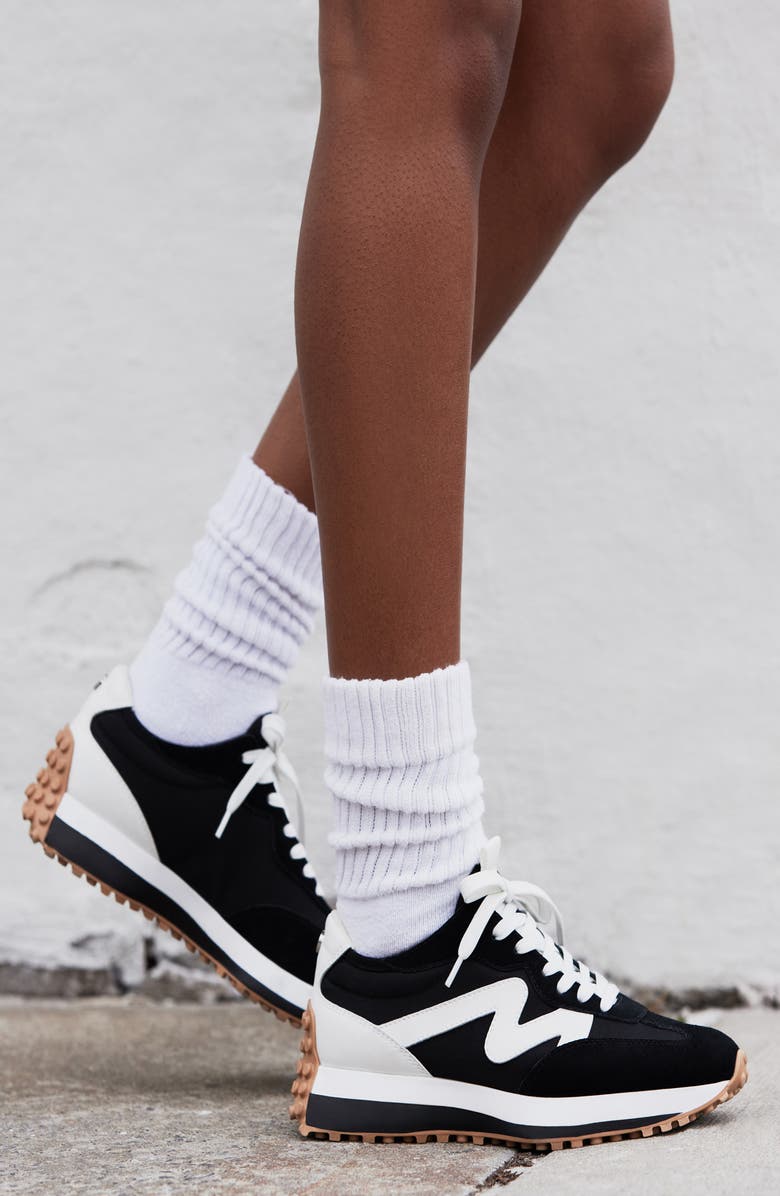 Steve Madden Campo Sneaker, Alternate, color, Black/ Whte